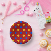 Rot Blau Gelb Polka Punkte Design Pappteller (Party)
