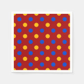 Rot Blau Gelb Polka Punkte Design  Serviette (Vorderseite)