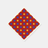 Rot Blau Gelb Polka Punkte Design  Serviette (Ecke)