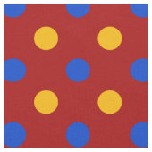 Rot Blau Gelb Polka Punkte Design  Stoff (Nahaufnahme)
