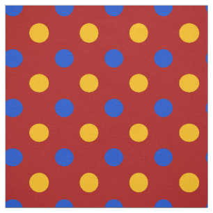 Rot Blau Gelb Polka Punkte Design Stoff