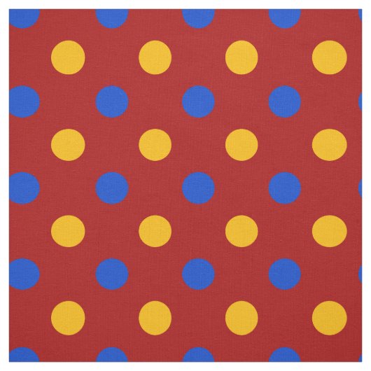 Rot Blau Gelb Polka Punkte Design  Stoff (Muster)