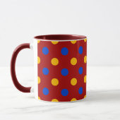 Rot Blau Gelb Polka Punkte Design Tasse (Links)