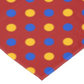 Rot Blau Gelb Polka Punkte Design Tischdecke (Schrägansicht)