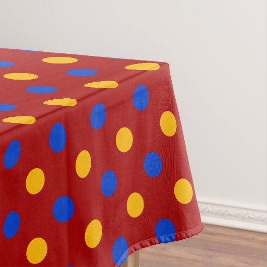 Rot Blau Gelb Polka Punkte Design Tischdecke (Beispiel)