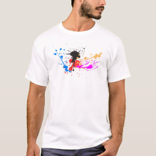 Rot, Blau, Gelb, Schwarz, Magenta Splash Paint T-Shirt