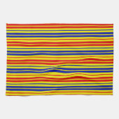 Rot Blau Gelb Streifen Muster Design Geschirrtuch (Horizontal)