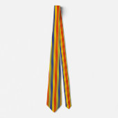 Rot Blau Gelb Streifen Muster Design Krawatte (Vorderseite)