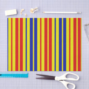 Rot Blau Gelb Streifen Muster Design Seidenpapier