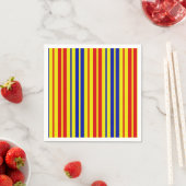Rot Blau Gelb Streifen Muster Design  Serviette (Beispiel)