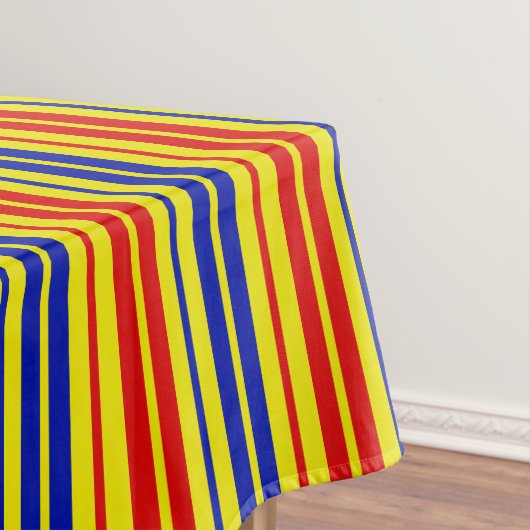 Rot Blau Gelb Streifen Muster Design Tischdecke (Beispiel)