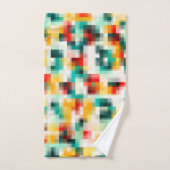 Rot-Blau-Gelb-Weiß Abstraktes Muster Badhandtuch Set (Handtuch)