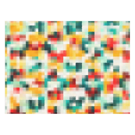 Rot-Blau-Gelb-Weiß Abstraktes Muster Tischdecke (Vorderseite (Horizontal))