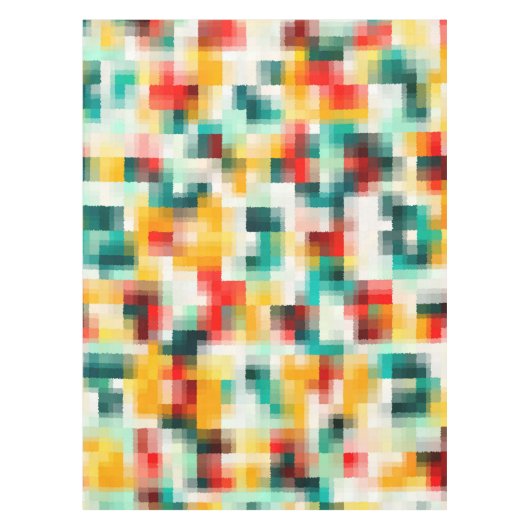 Rot-Blau-Gelb-Weiß Abstraktes Muster Tischdecke (Vorderseite)