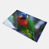 Rot-Blau-Gelbvogel nah-up Foto Fußmatte (Schrägansicht)