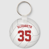 Rot-Blau-Girl-Volleyball w-Mannschaft Name Schlüsselanhänger (Rückseite)