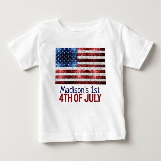 Rot-Blau-Glitzern der USA 1. Juli 4. Juli Baby T-shirt (Vorderseite)