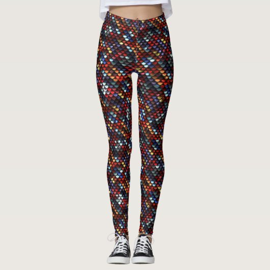 Rot, Blau, Golden & Silver Sequenzen Leggings (Vorderseite)