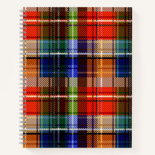 Rot Blau Grün Gelb Kariert Tartan Design Notizblock