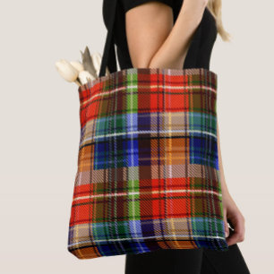 Rot Blau Grün Gelb Kariert Tartan Design Tasche
