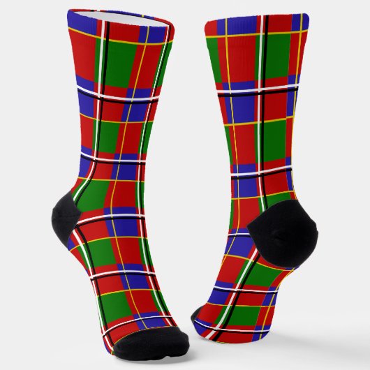 Rot Blau Grün Tartan Karo Socken (Gewinkelt)