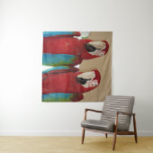 Rot, Blau, Grüne Macaws (Papageien) Wandteppich (Beispiel (Horizontal))