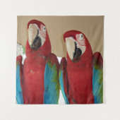 Rot, Blau, Grüne Macaws (Papageien) Wandteppich (Vorderseite)
