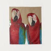 Rot, Blau, Grüne Macaws (Papageien) Wandteppich (Vorderseite)