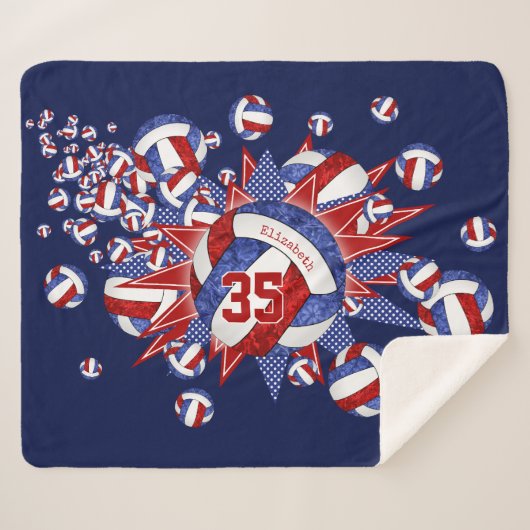 Rot-Blau-Gürtelvolleyballs individuelle Name Sherpadecke (Vorderseite (Horizontal))