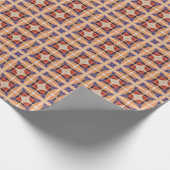 Rot-Blau-Indigo-Orange-Quadrat Geschenkpapier (Ecke)