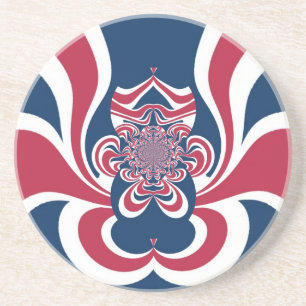 Rot Blau Kaleidoskop Kunst Druck Untersetzer