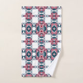 Rot-Blau-Kaleidoskopmuster Badhandtuch Set (Handtuch)