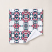 Rot-Blau-Kaleidoskopmuster Badhandtuch Set (Waschlappen)