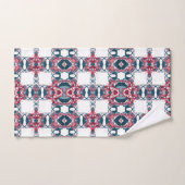 Rot-Blau-Kaleidoskopmuster Badhandtuch Set (Handtuch)