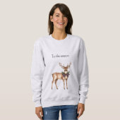 Rot Blau Kariert Weihnachtshirsch Sweatshirt (Vorne ganz)