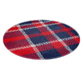 Rot-blau karierte Wolle Textur. Schneidebrett (Ecke)