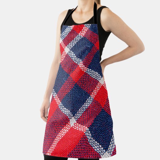 Rot-blau karierte Wolle Textur. Schürze (InSitu)