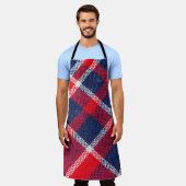 Rot-blau karierte Wolle Textur. Schürze (Getragen)