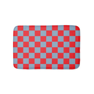 Rot Blau Kariertes Gingham-Muster Badematte