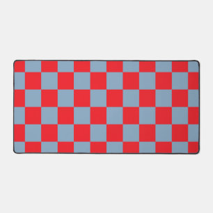 Rot-blau kariertes Gingham-Muster Schreibtischunterlage