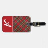 Rot, Blau, Kariertes, grünes Gewebe, Farbblock Gepäckanhänger (Vorderseite horizontal)