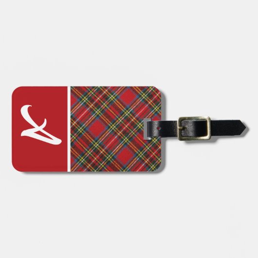 Rot, Blau, Kariertes, grünes Gewebe, Farbblock Gepäckanhänger (Vorderseite horizontal)