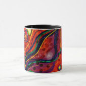Rot, Blau, Kupfer, Grün, Lila Abstrakt modern Tasse (Zentrum)
