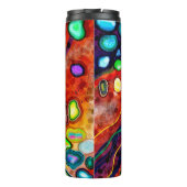 Rot, Blau, Kupfer, Grün, Lila Abstrakt modern Thermosbecher (Rückseite)