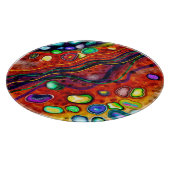 Rot, Blau, Kupfer, Lila, Grün Abstrakt Schneidebrett (Ecke)