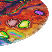 Rot, Blau, Kupfer, Lila, Grün Abstrakt Schneidebrett (Ecke)