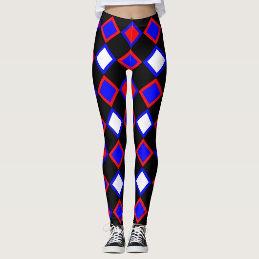 Rot Blau Leggings (Vorderseite)