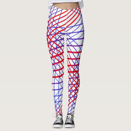 Rot Blau Leggings (Vorderseite)