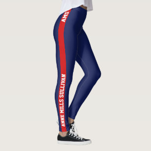 Rot & Blau Legierung mit Namen & Initialen, stilvo Leggings