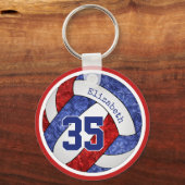 Rot-Blau-Mannschaftsfarben - Gewohnheitsball Schlüsselanhänger (Vorderseite)